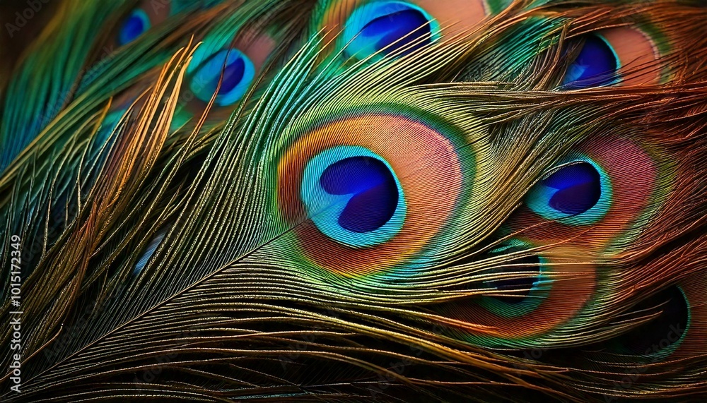 Fototapeta premium peacock feather close up