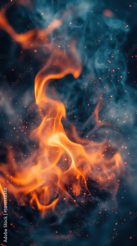 Abstract flames with smoke, vibrant colors against a dark backdrop. Abstract flames with smoke, vibrant colors against a dark backdrop.