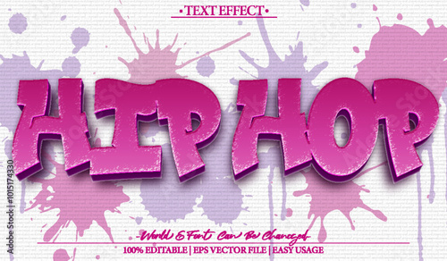 Hip Hop Vector Text Effect Editable Alphabet Urban Street Grafitti Spray Splash