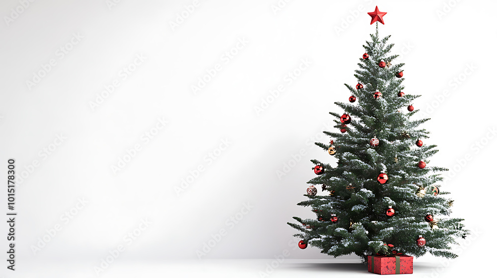 Christmas tree with gifts on a white background. 3d rendering. Christmas tree with gifts on a white background. 3d rendering.