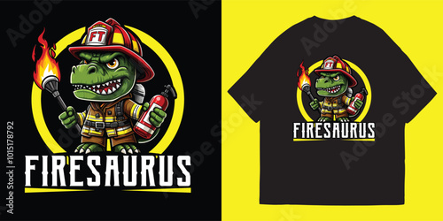 Firesaurus T-Shirt Design And Illustration