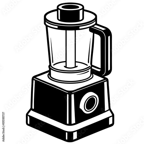 Food processor on white background