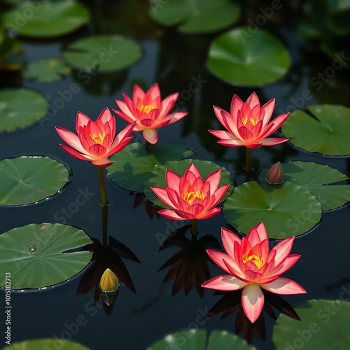 pink water lily