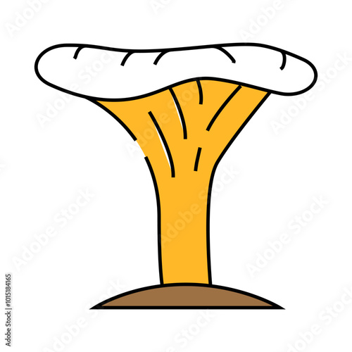 chanterelle mushroom line icon vector. chanterelle mushroom sign. isolated symbol illustration