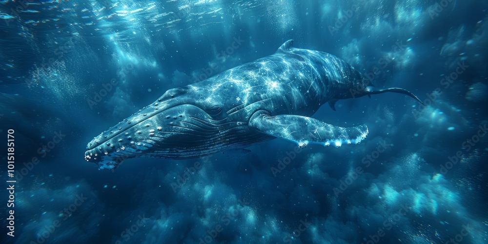 Fototapeta premium Humpback Whale Underwater