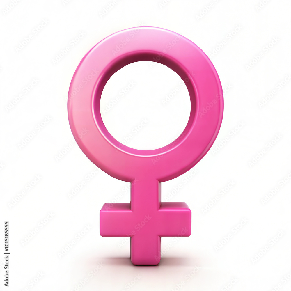 Pink 3D female symbol isolated on white background. Pink 3D female symbol isolated on white background.