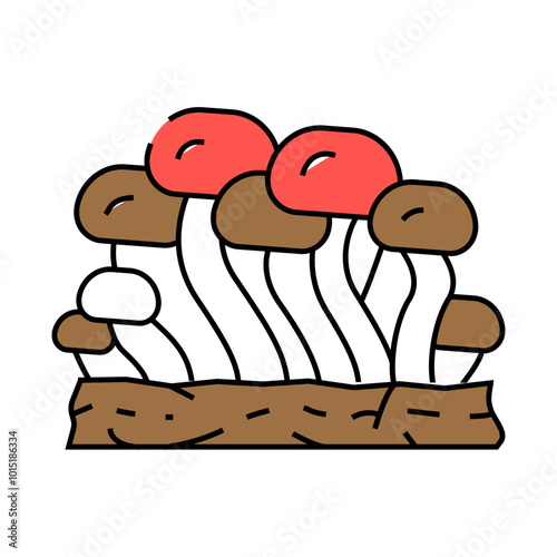 shimeji mushroom line icon vector. shimeji mushroom sign. isolated symbol illustration