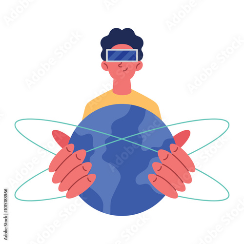 vr world boy with goggles