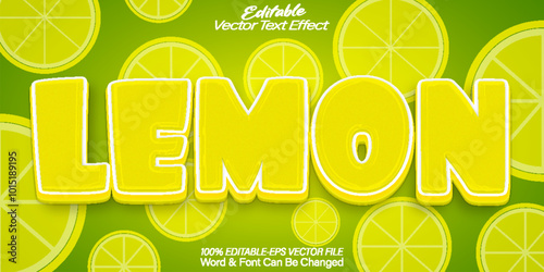 Lemon Text Effect Editable Alphabet Yellow Lime Fresh Fruit
