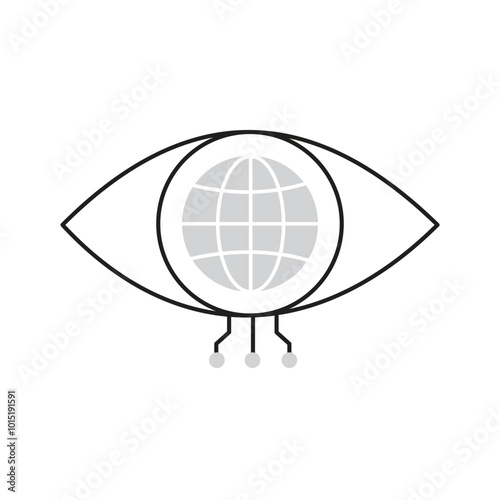 AI-Powered Global Visual Recognition Eye Vector Icon Design