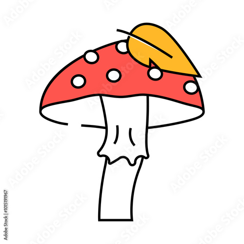 autumn mushroom line icon vector. autumn mushroom sign. isolated symbol illustration