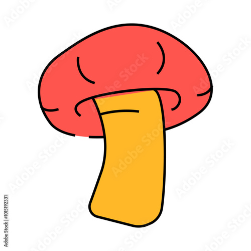 shitake mushroom line icon vector. shitake mushroom sign. isolated symbol illustration