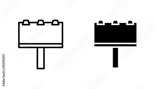 Billboard vector icon set in black and white color.