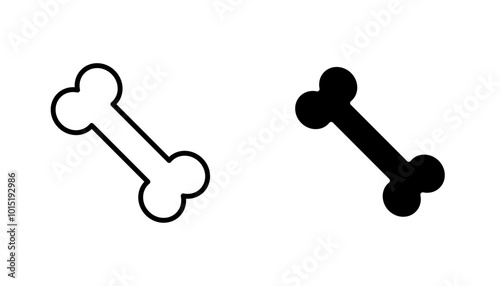 Bone vector icon set in black and white color.