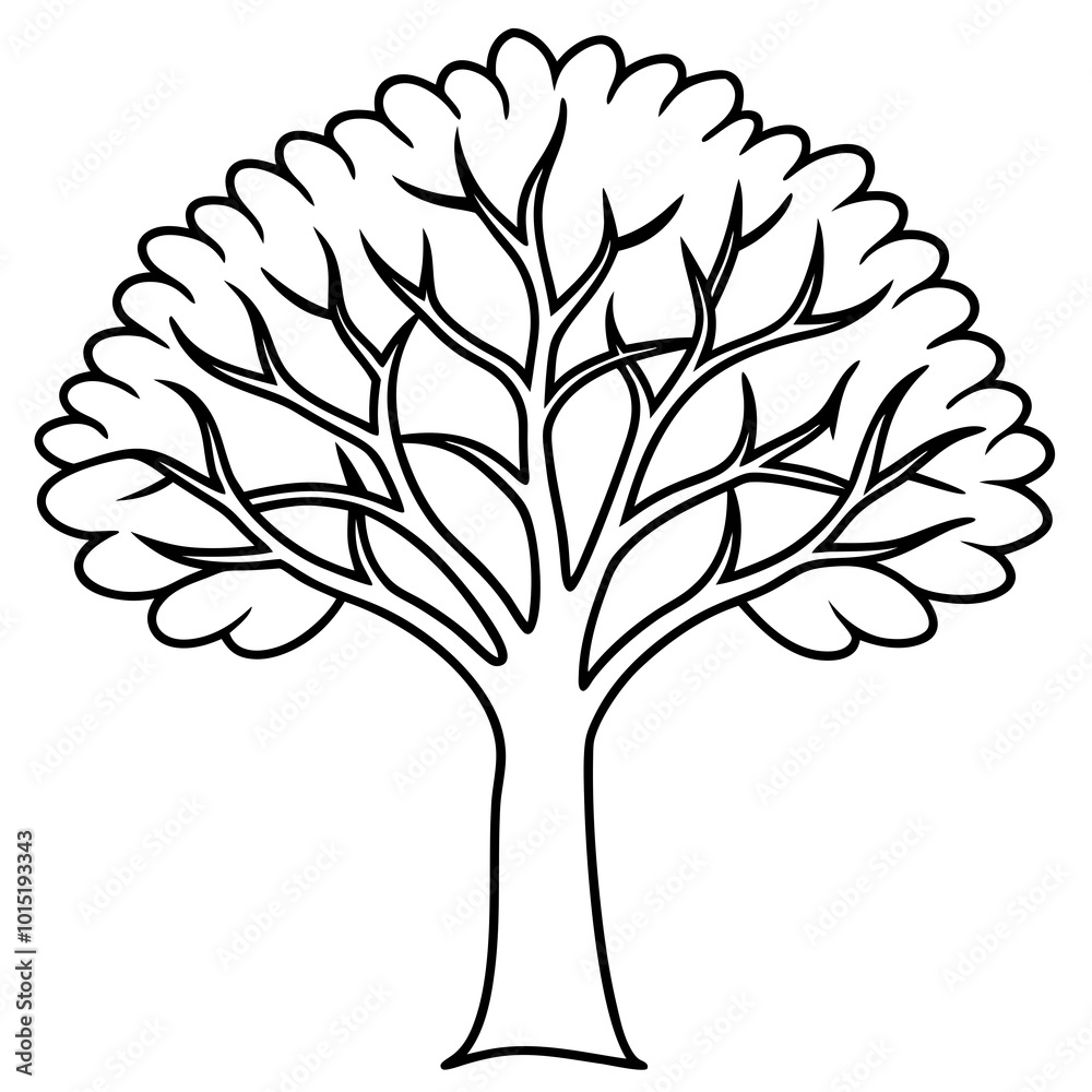 Obraz premium tree silhouette vector art illustration