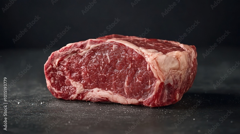 Raw Angus Ribeye Steak Highlighting Marbling and Freshness, Ready for Grilling