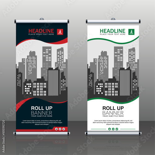 Business Roll Up Banner Design, Signboard Advertising Brochure Flyer Template Vector X-banner and Street Business Flag of Convenience, Layout Background.