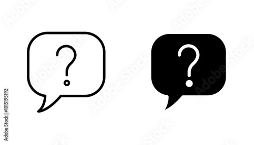 Question vector icon set in black and white color.