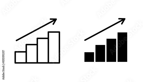 Sales vector icon set in black and white color.