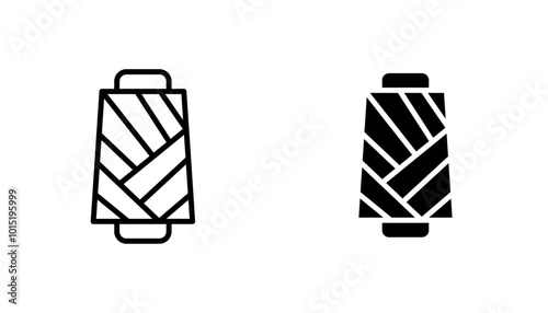 Yarn vector icon set in black and white color.