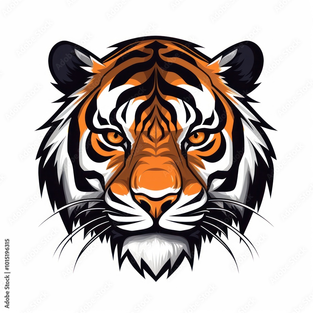 Tiger on white background