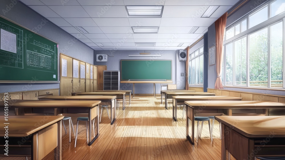 school Anime Background from an angle school Anime Background from an angle