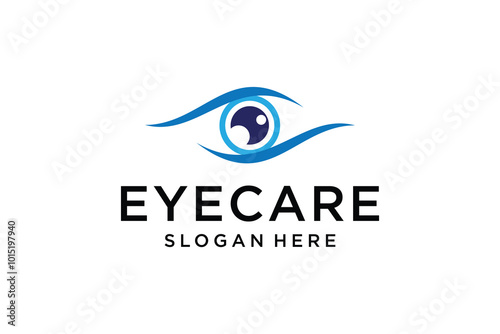 Eye Care Logo Design Template. Eye Care Clinic Logo Inspiration. Vision Care Logo Vector. Eye Icon.	