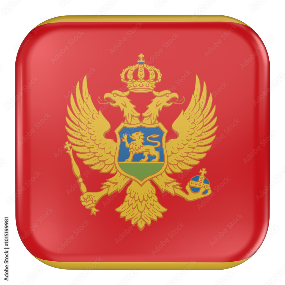 Montenegro square flag icon with transparent background Montenegro square flag icon with transparent background
