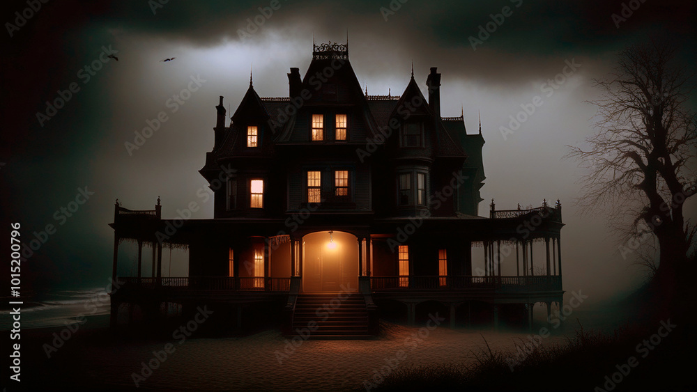Obraz premium haunted house in the forest 