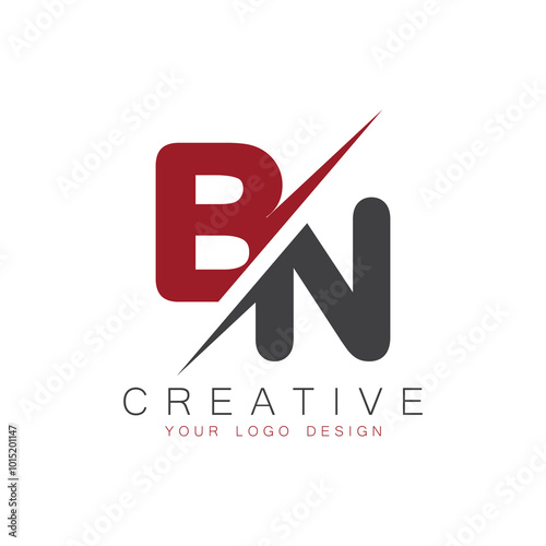 BN initial monogram logo with creativ design.