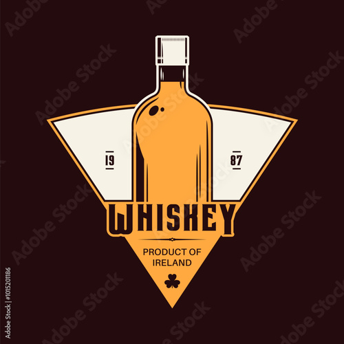 Vector whiskey logo for bar, pub, distilling company branding and identity, etc