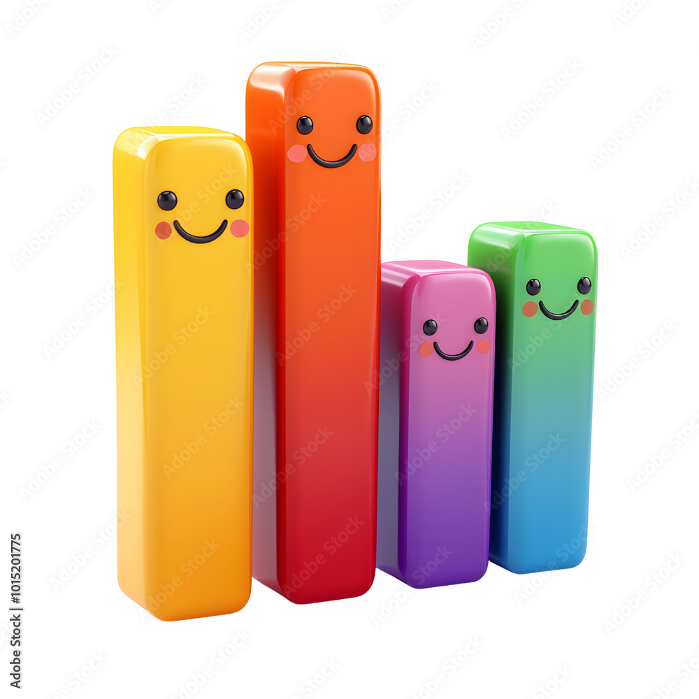 Happy Bar Chart. Illustration.on transparent, white background, isolate PNG Happy Bar Chart. Illustration.on transparent, white background, isolate PNG