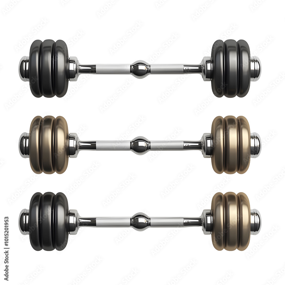 Dumbbell Set - 3D Render Illustration.on transparent, white background, isolate PNG Dumbbell Set - 3D Render Illustration.on transparent, white background, isolate PNG