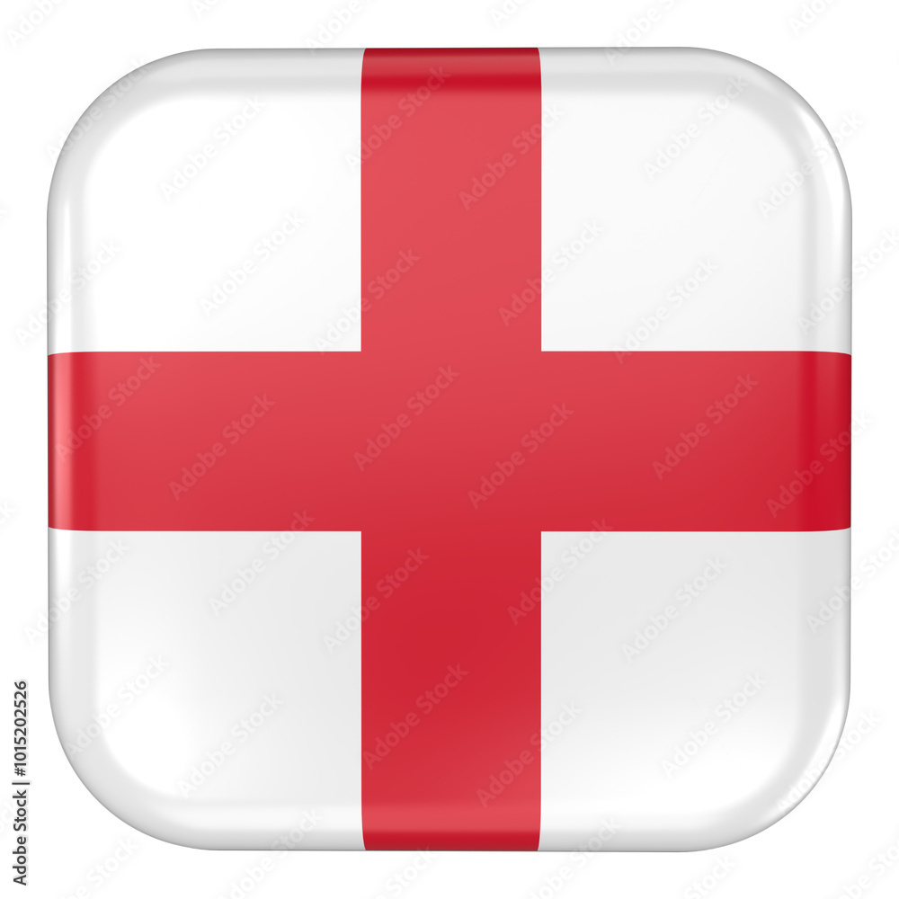 Obraz premium England square flag icon with transparent background