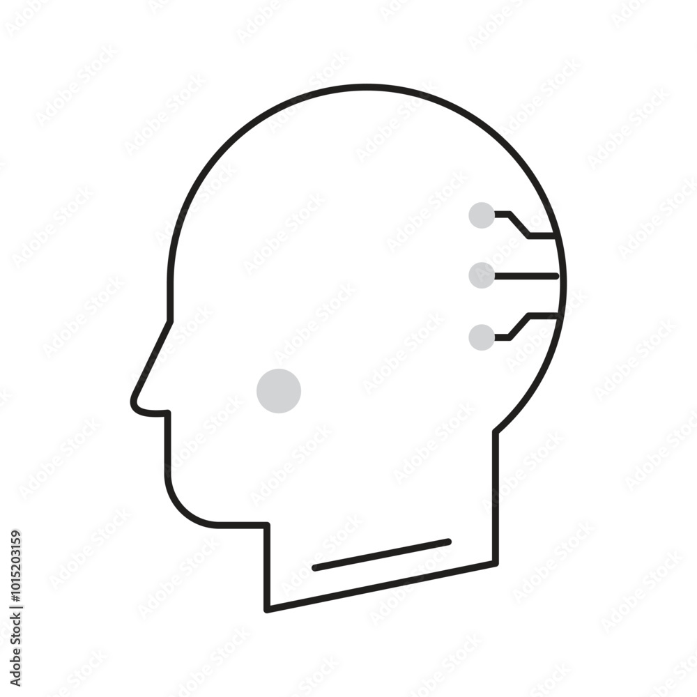Enhanced Human-AI Brain Collaboration Vector Icon Design, cybernetics, technology, tech enhancement, AI head Enhanced Human-AI Brain Collaboration Vector Icon Design, cybernetics, technology, tech enhancement, AI head
