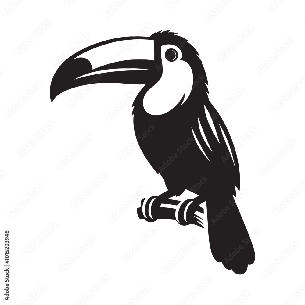 Obraz premium Toucan Silhouette Vector Illustration