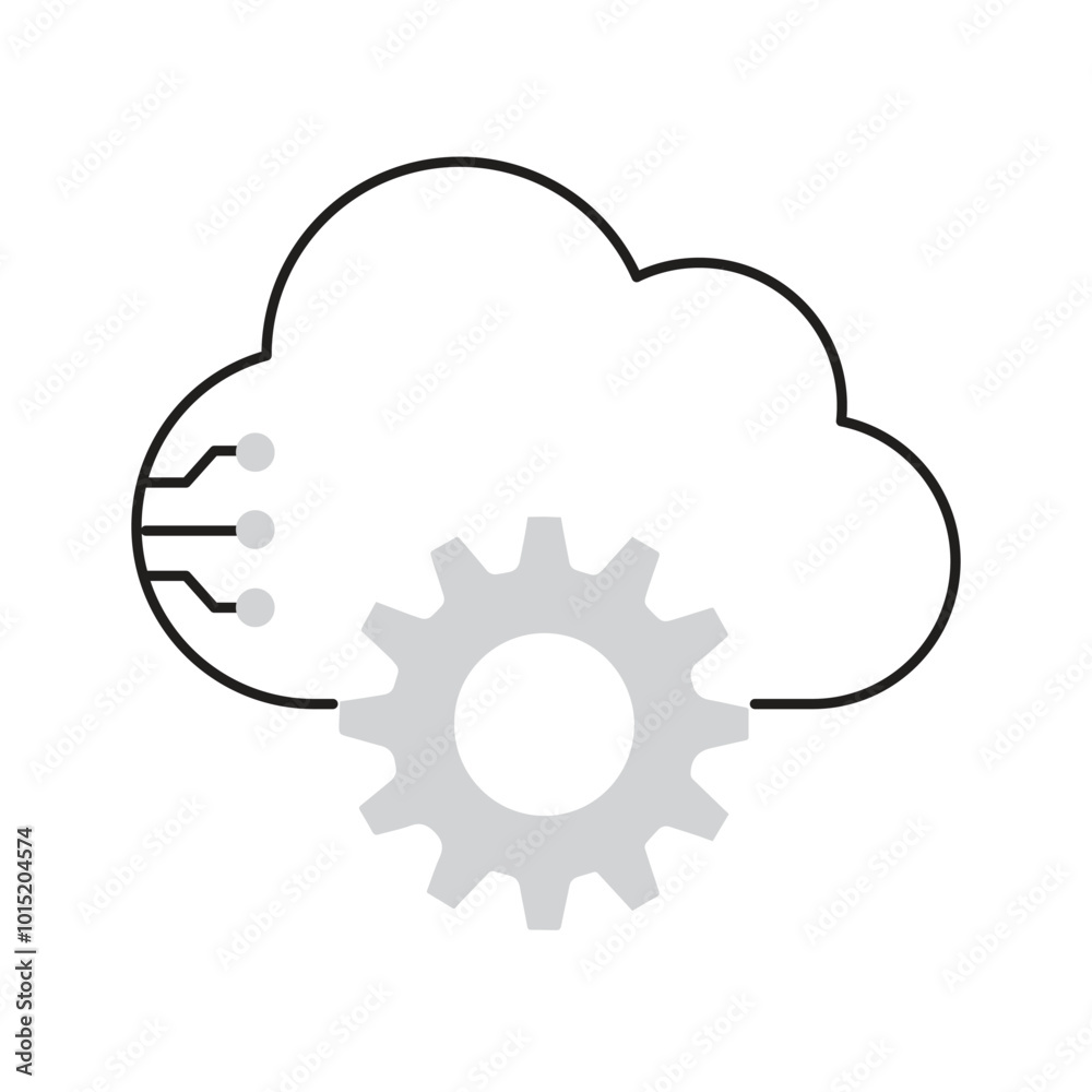 AI-Powered Cloud Automation Framework Vector ICon Design, cloud technology, system automation AI-Powered Cloud Automation Framework Vector ICon Design, cloud technology, system automation
