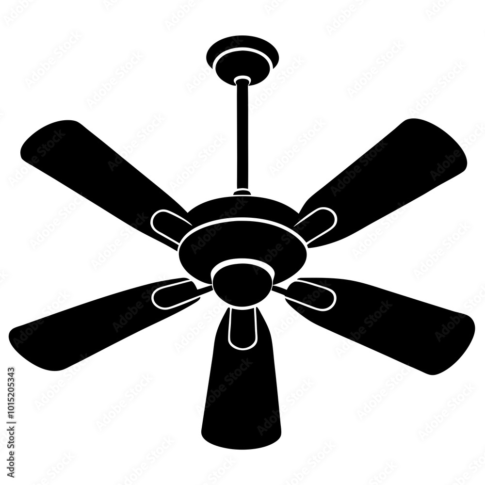 Ceiling Fan Silhouette Vector Illustration Ceiling Fan Silhouette Vector Illustration