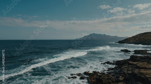 Sea, Sun, Mountains, Sunset, Surf, Clouds, Sky, Waves, Water, Sand