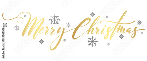 Merry Christmas hand lettering isolated. Vector eps