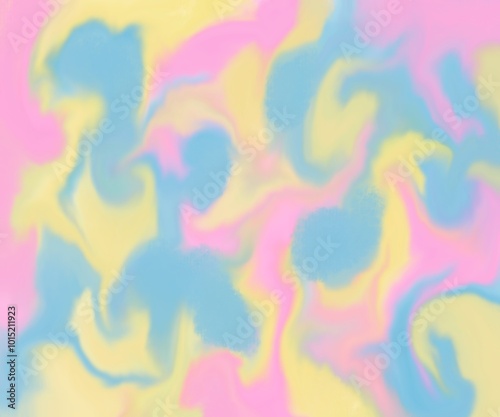 Marble abstract background with pink, blue and yellow color, twirling abstract background 