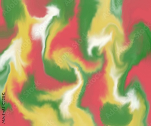 abstract colorful background with watercolor, Christmas color abstract background, red, green, yellow abstract background, twirling Christmas color background 