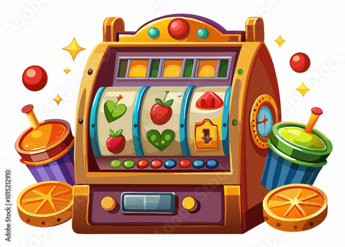 slot machine with fruit
