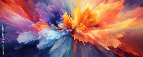 Wallpaper Mural A digital artwork capturing the moment of a vibrant, colorful explosion Torontodigital.ca