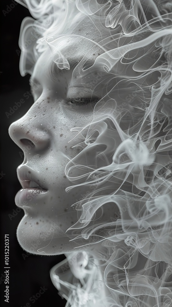 Dreamy Portrait with Abstract Smoke Dreamy Portrait with Abstract Smoke