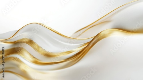 Abstract luxury golden and white waves background. Moving soft smooth wavy texture photo