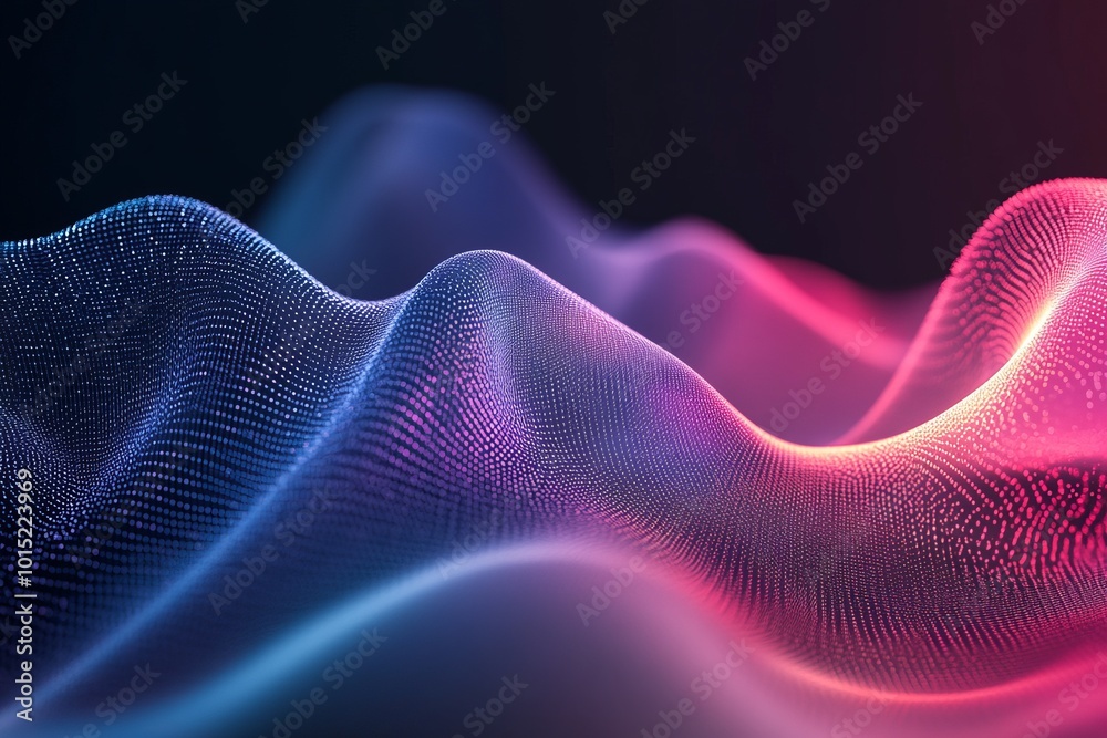 Abstract gradient hologram dynamic wave of particles Abstract gradient hologram dynamic wave of particles