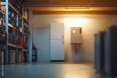 Obraz na płótnie Concept of an alternative energy storage system using batteries for home w salonie
