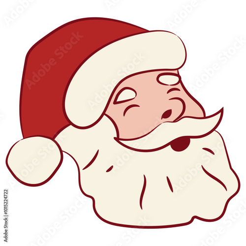 Retro Santa Design Sticker isolated on a transparent background