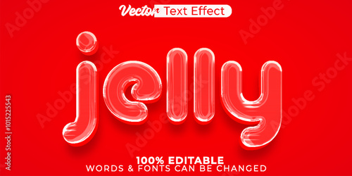 Jelly Vector Text Effect Editable Alphabet Sweet Sugar Red Jam Yummy